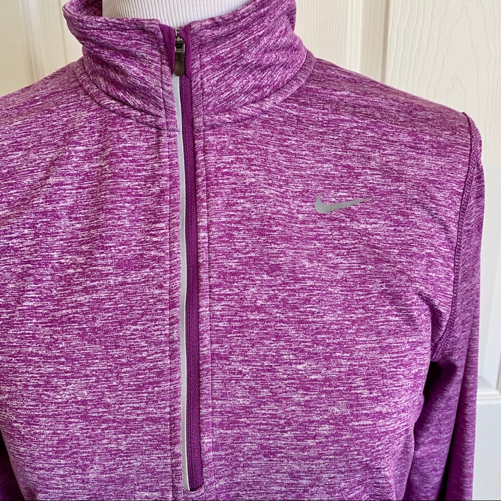 Nike‎ Running Quarter Zip Pullover Athletic Workout Sweatshirt Base Layer Medium - Picture 2 of 8